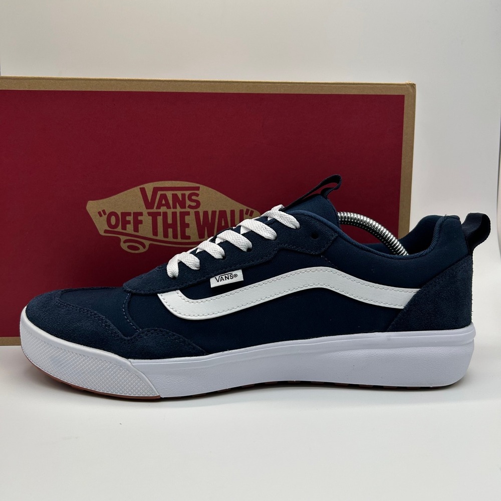 Vans Range Exp Shoes Mens 12 Navy White Suede Canvas Skate Low Shoes VN000CY1NAV